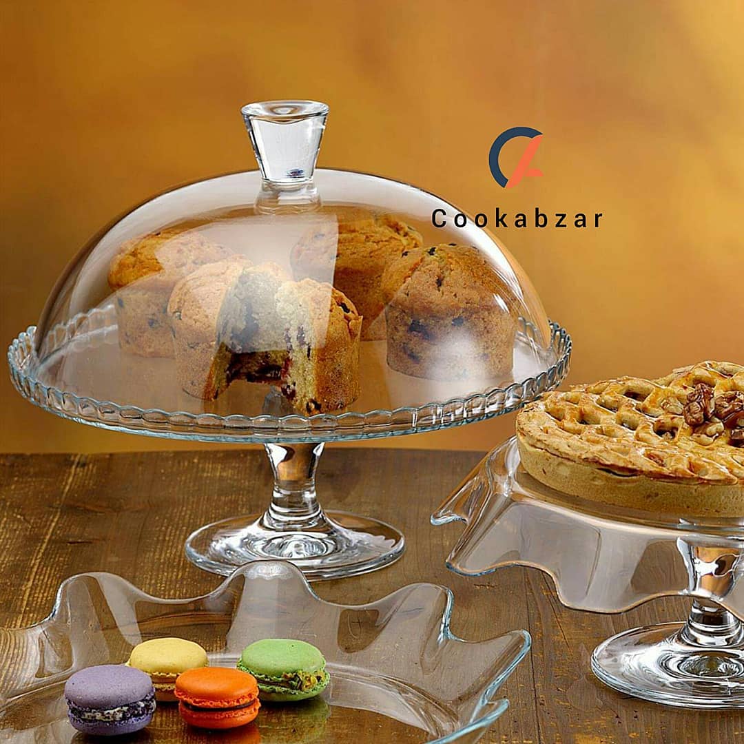کیک خوری پایه دار کریستال اصل ترک paşabahçe