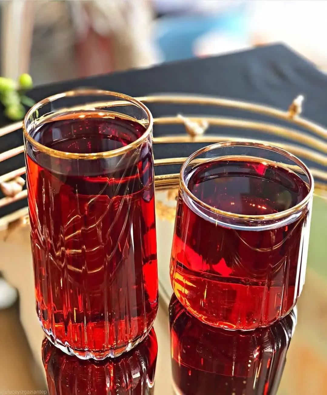 لیوان و نیم لیوان لبه طلایی نوا پاشاباغچه ترکیه