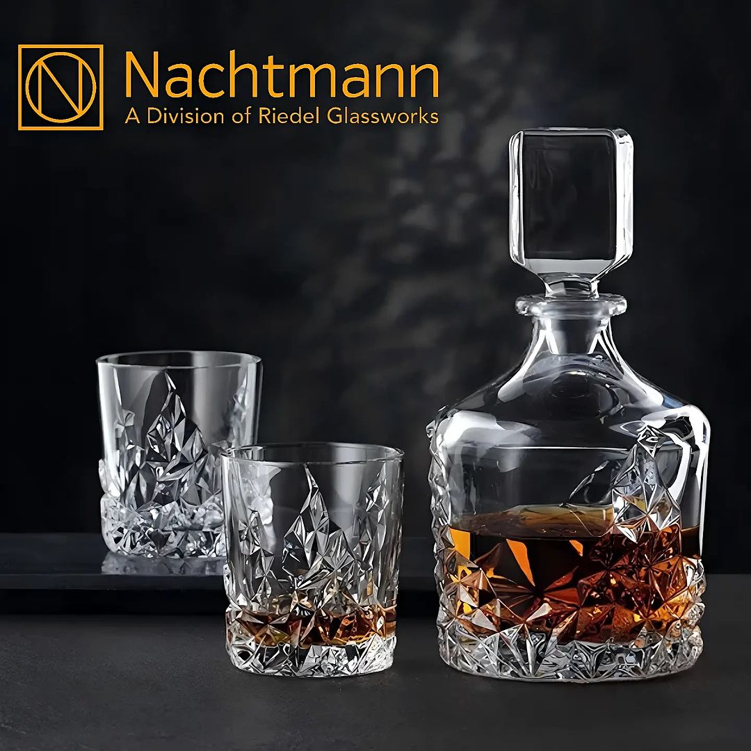 کریستال اصل ناخمن آلمان 🇩🇪  تنگ و لیوان 3 پارچه Nachtmann  مدل Sculpture Whisky
