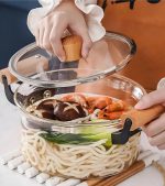 قابلمه پیرکس شعله مستقیم دسته چوبی arow ترکیه - تصویر 5